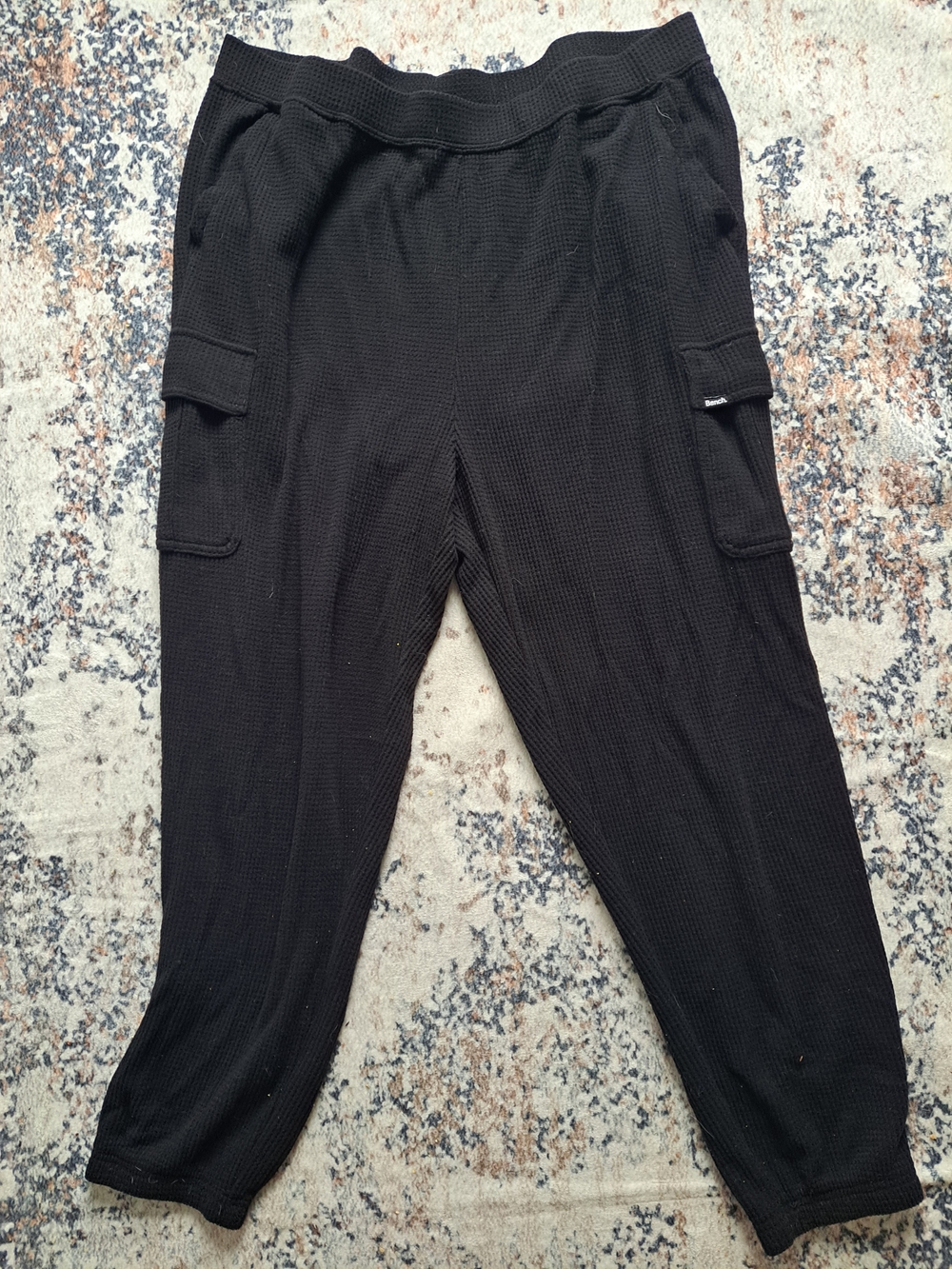 Bench Black Women's Cargo Waffle Knit Joggers